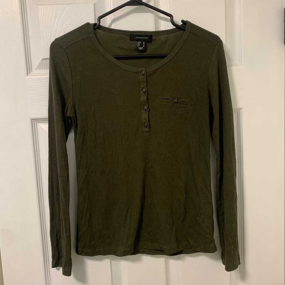 Atmosphere Dark Green Button Down Shirt